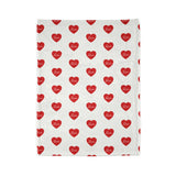 Valentine Heart Pattern Blanket — Red Hearts “Love” Plush Throw
