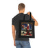 Vintage Pin-Up Plane Tote — Red Dress Aviation Cotton Tote Bag featuring a glamorous woman in red gown with a vintage propeller plane.