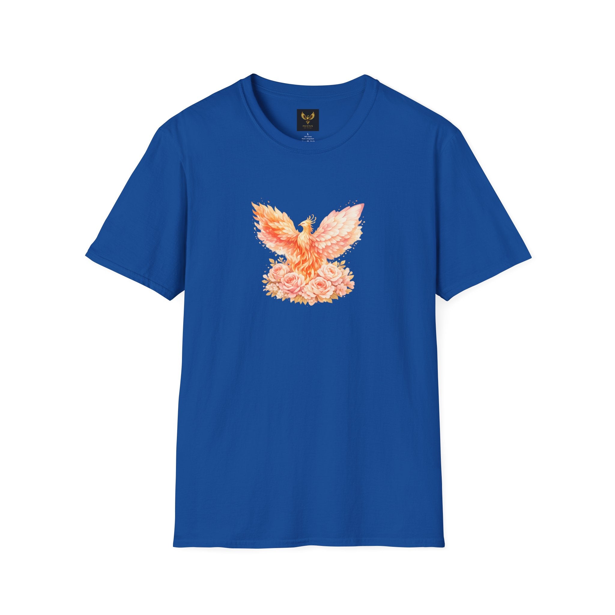 Phoenix Floral Graphic T Shirt Watercolor Rising Bird Tee