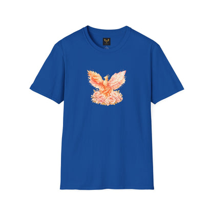 Phoenix Floral Graphic T Shirt Watercolor Rising Bird Tee