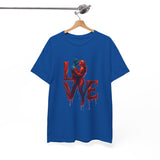 LOVE Couple Silhouette T-Shirt — Romantic Dripping Love Design with colors that enhance the mood and creativity.