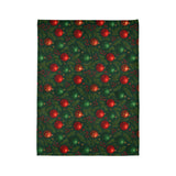 Beautifully crafted Christmas Ornament Holiday Blanket with a plush red and green bauble design, perfect for snuggling up during the holidays.