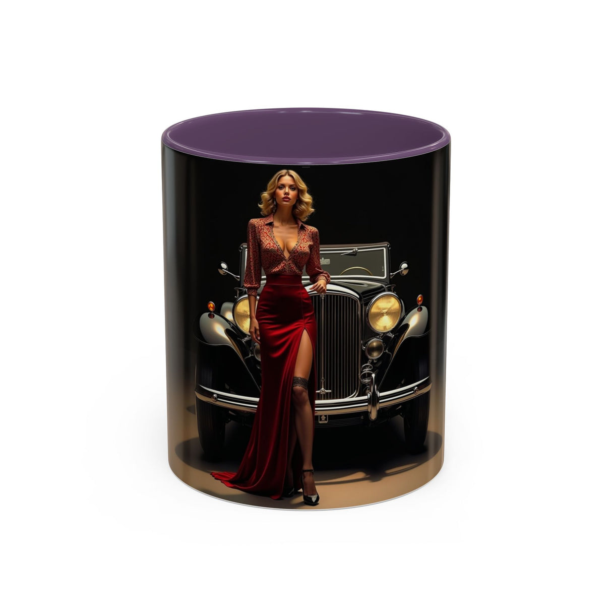 Vintage Glamour Coffee Mug - 11oz held with a comfortable grip, emphasizing its C-shaped handle.