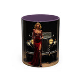 Vintage Glamour Coffee Mug - 11oz held with a comfortable grip, emphasizing its C-shaped handle.