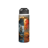 Close-up of the Autumn Voyage Stainless Steel Water Bottle displaying its double-wall insulation and matte finish.