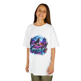 Retro 'Night Wolf' Neon Synthwave Graphic Tee —  Kids T‑Shirt