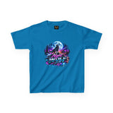 Retro 'Night Wolf' Neon Synthwave Graphic Tee —  Kids T‑Shirt