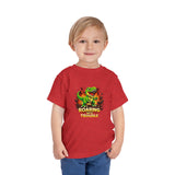 Toddler Tee — "Roaring Into Trouble" Dinosaur Graphic Shirt
