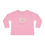 Transformation Pastel Butterfly Graphic Kids Shirt  —Toddler Long Sleeve Tee