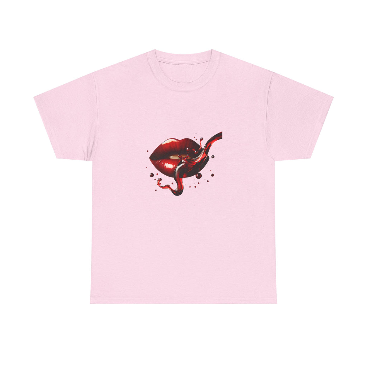 Side angle of the Lip Bite Graphic Tee highlighting the edgy red lips and snake design.