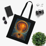 Sailboat Sunset Tote Bag – Display of the bag with artistic sunset graphics, perfect for ocean lovers on the go.