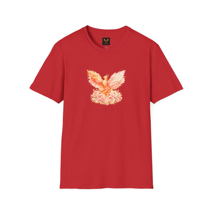 Phoenix Floral Graphic T Shirt Watercolor Rising Bird Tee