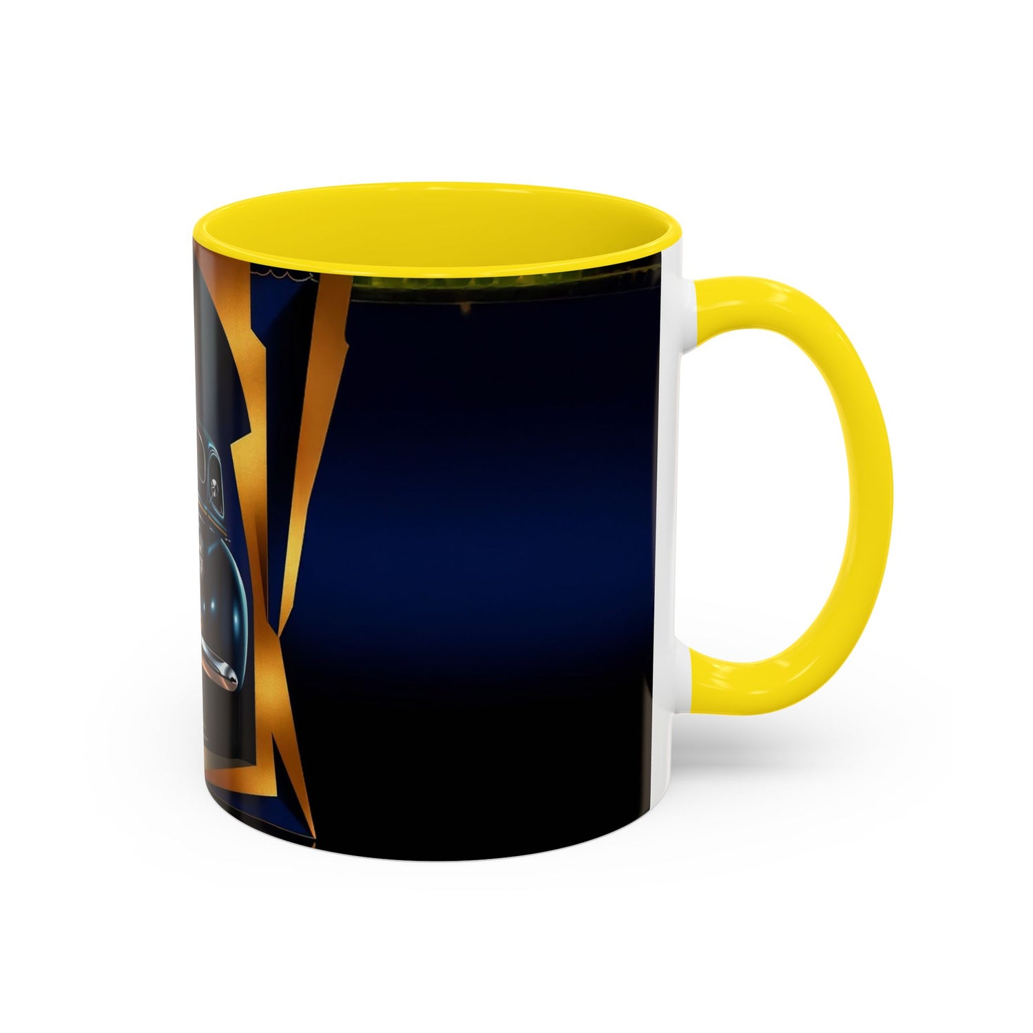 Vintage Pin-Up Coffee Mug - Classic Car Design, showcasing its durable quality and design.