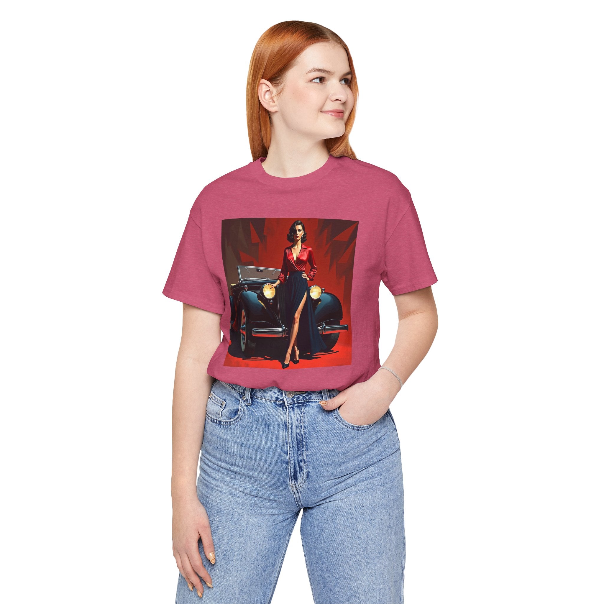 Retro Glamour Classic Tee, Vintage Car Shirt, Fashion Tee for Car Lovers, Unisex Graphic Shirt, Perfect Gift for Retro Enthusiasts