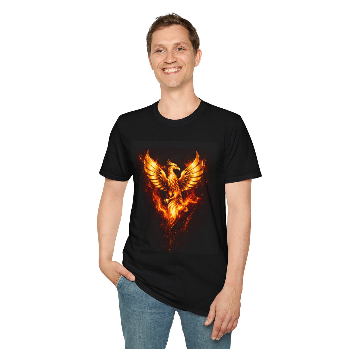 Majestic Golden Phoenix - Unisex Softstyle T-Shirt