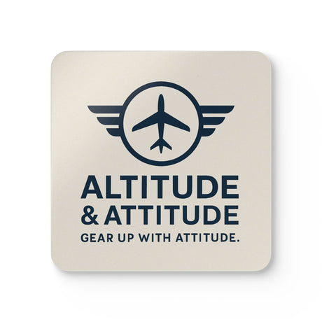 Set of four Altitude & Attitude Corkwood Coasters with stylish designs for home decor.