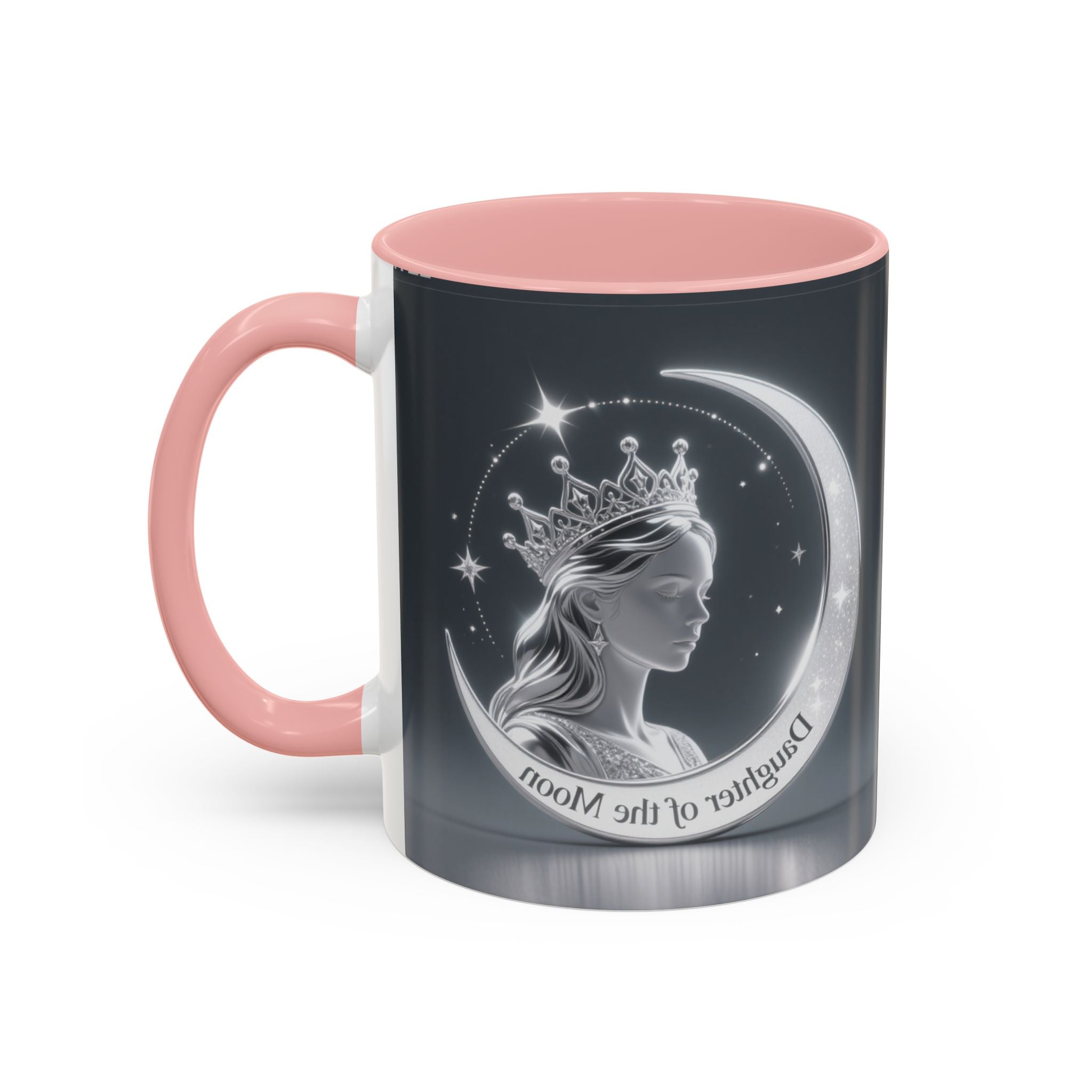 Daughter of the Moon Accent Coffee Mug — Celestial Crowned Woman 11/15oz US