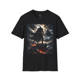 Dark Warrior Graphic T-Shirt — Epic Fantasy Sword Silhouette