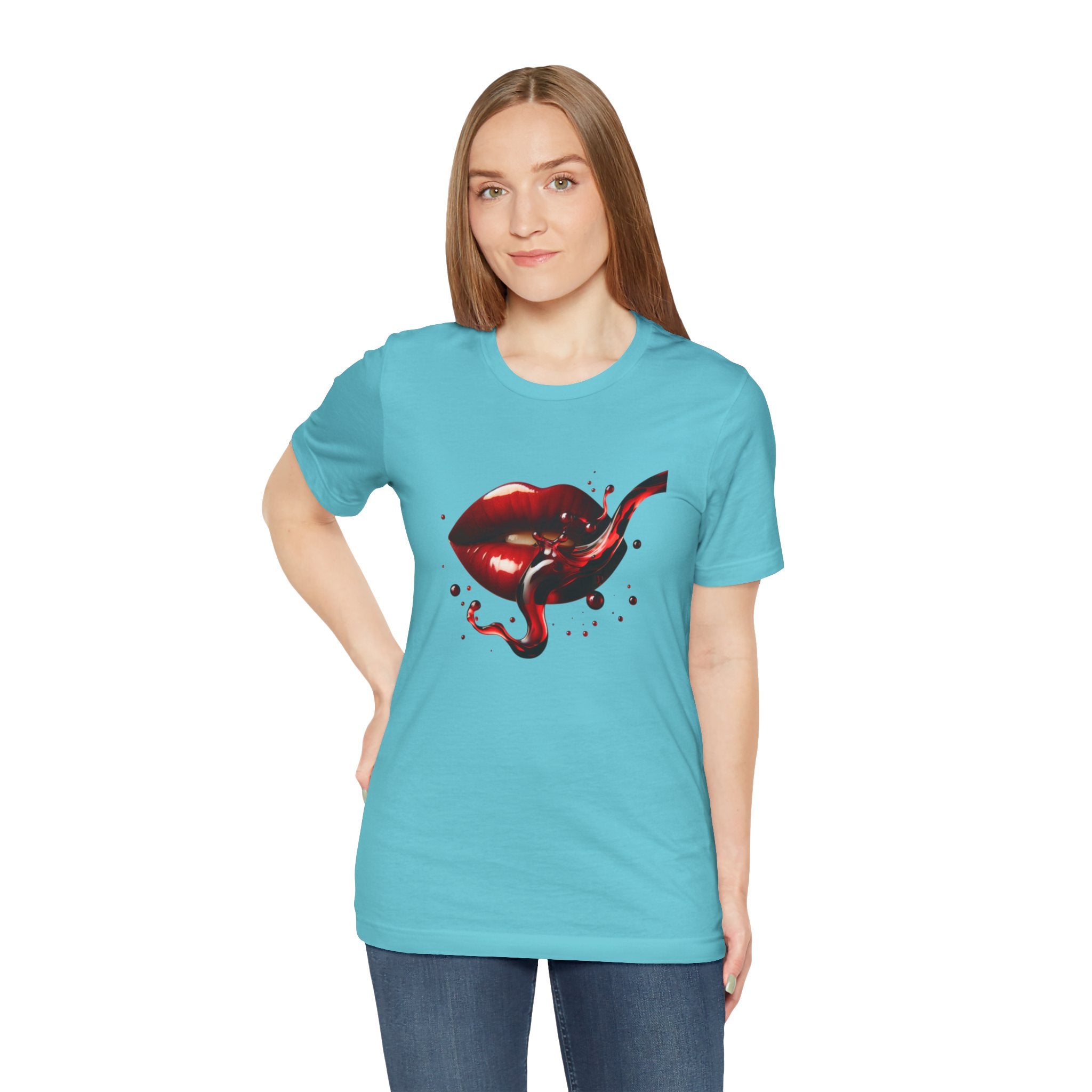 Red Lip Design Unisex Jersey Tee | Casual Wear, Trendy Shirt, Gift for Her, Summer Style, Statement Top