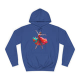 Ballet Dancer Art Hoodie featuring rich colors of crimson, teal, and gold, perfect for adding a splash of creativity.