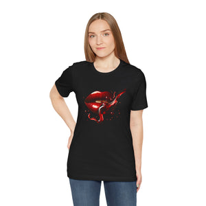 Red Lip Design Unisex Jersey Tee | Casual Wear, Trendy Shirt, Gift for Her, Summer Style, Statement Top