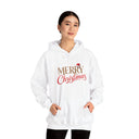 Close-up of Merry Christmas Hoodie design with cheerful script and leopard print.