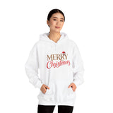 Close-up of Merry Christmas Hoodie design with cheerful script and leopard print.