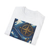 Detailed view of Adventure Compass T-Shirt collar and stitching, highlighting comfort and quality craftsmanship.