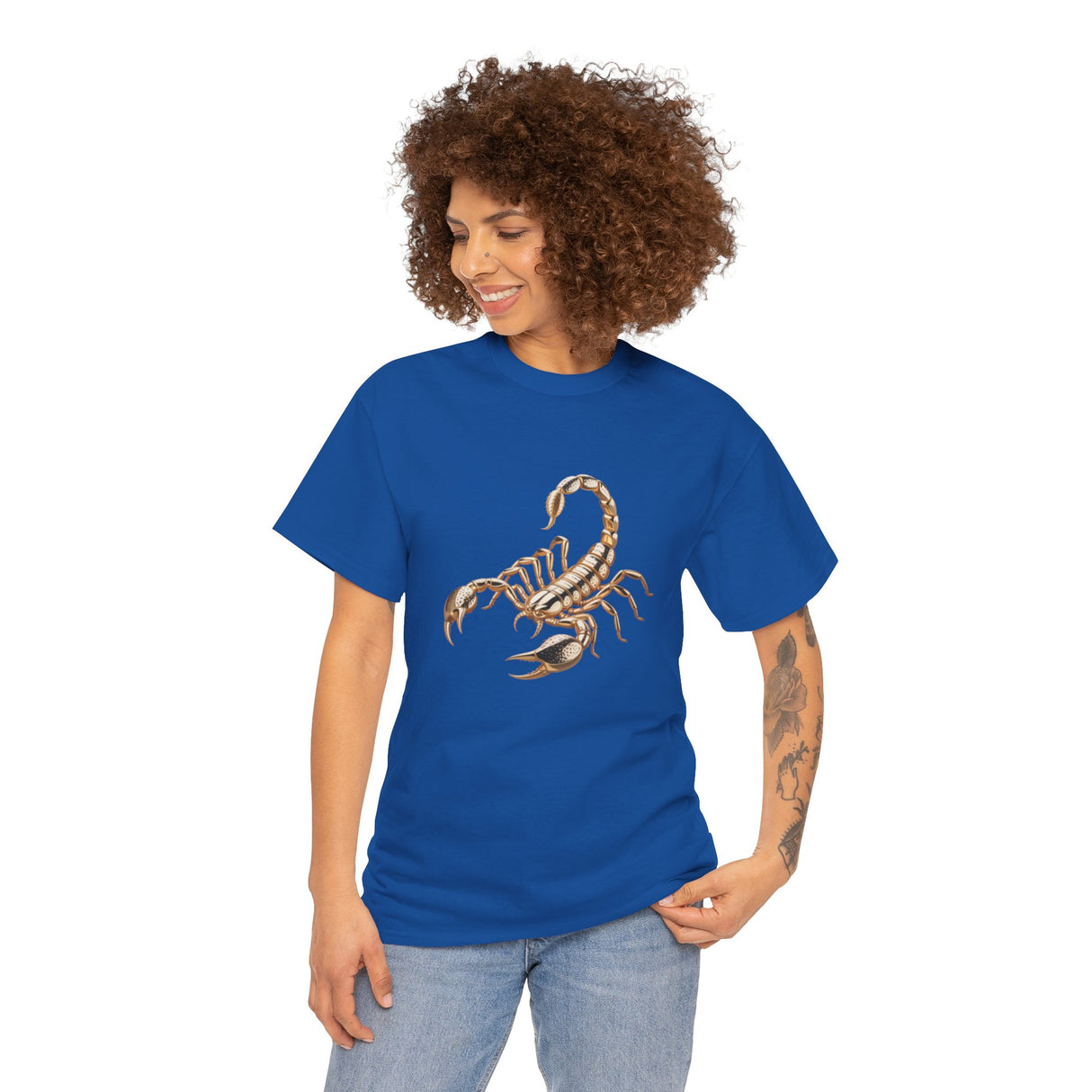 The Scorpion Graphic Tee — Desert Scorpion Illustration T-Shirt paired with accessories for a trendy look.
