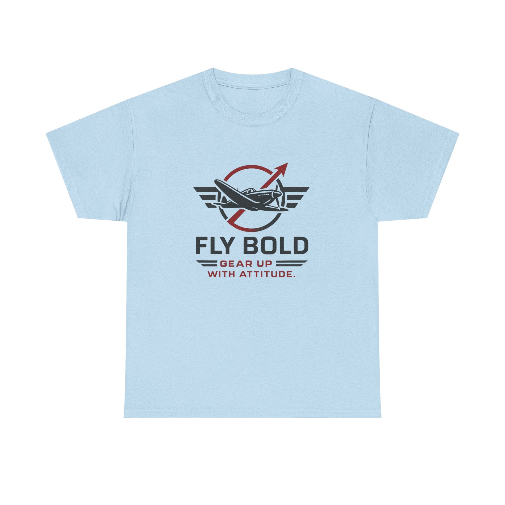 Flat lay of Fly Bold Graphic Tee, made from soft cotton fabric for everyday wear.