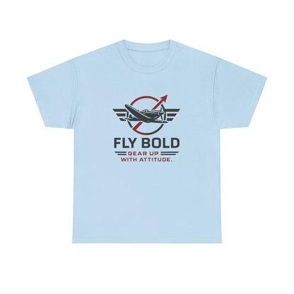 Flat lay of Fly Bold Graphic Tee, made from soft cotton fabric for everyday wear.