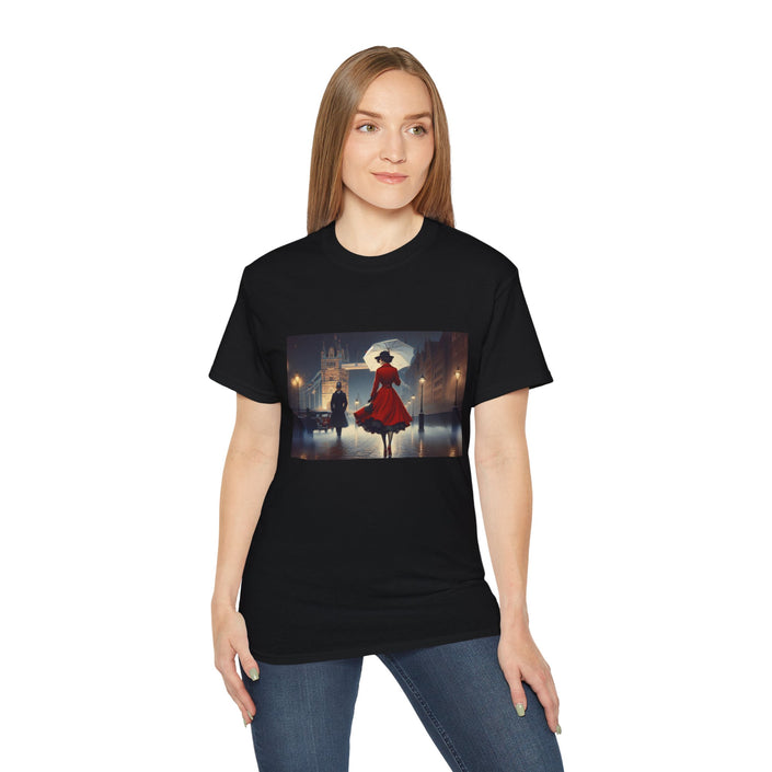 Charming Street Vintage Scene, Ultra Cotton Shirt, Vintage Aesthetic T-Shirt, Perfect Gift for Art Lovers, Everyday Wear, Casual Style