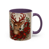 Christmas Reindeer Coffee Mug showcased with seasonal gifts, adding to the holiday spirit.