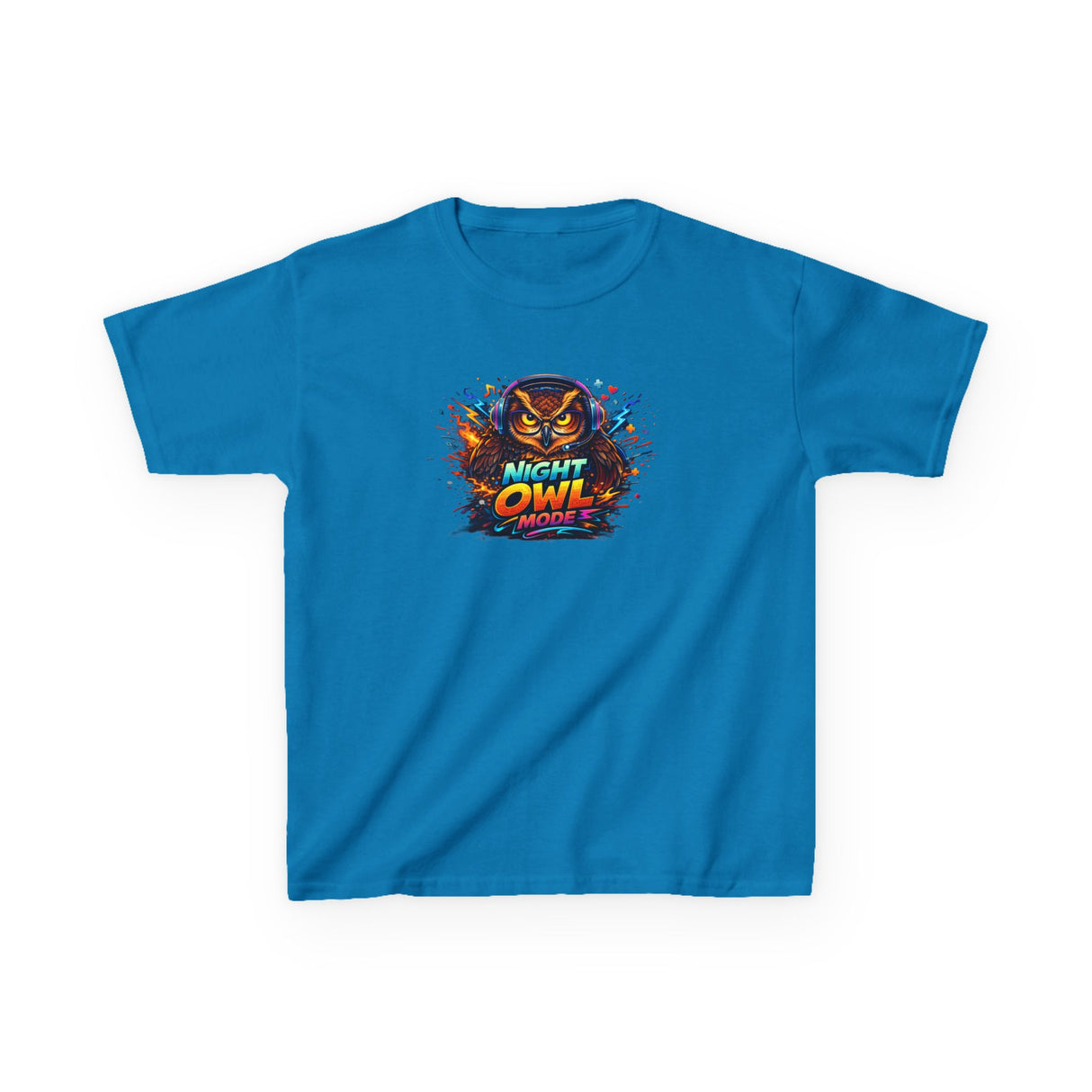 'Night Owl' Colorful Gamer Owl Graphic —  Kids Tee