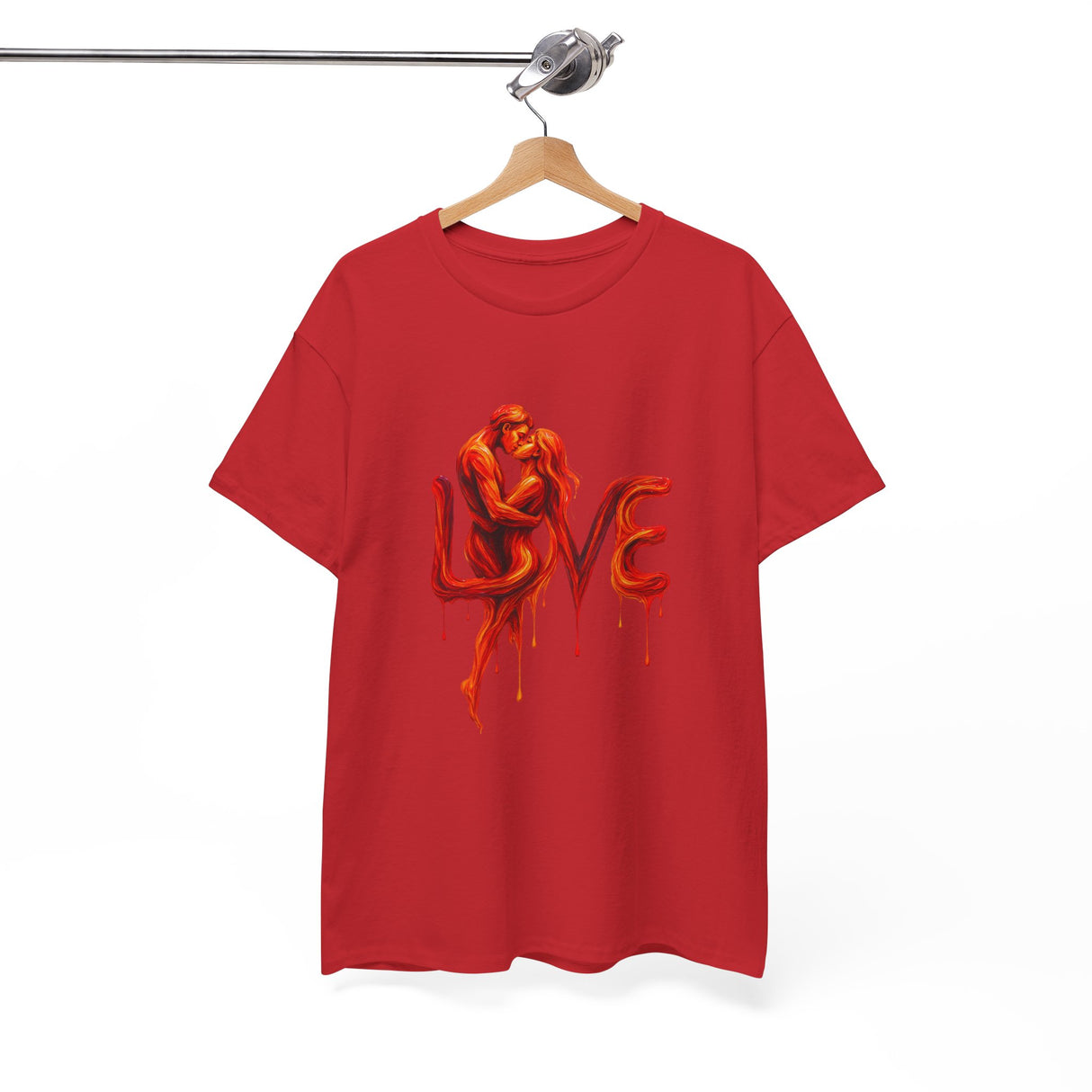 Artistic interpretation of Love Silhouette T-Shirt - Romantic Dripping Heart Design with creative graphics.
