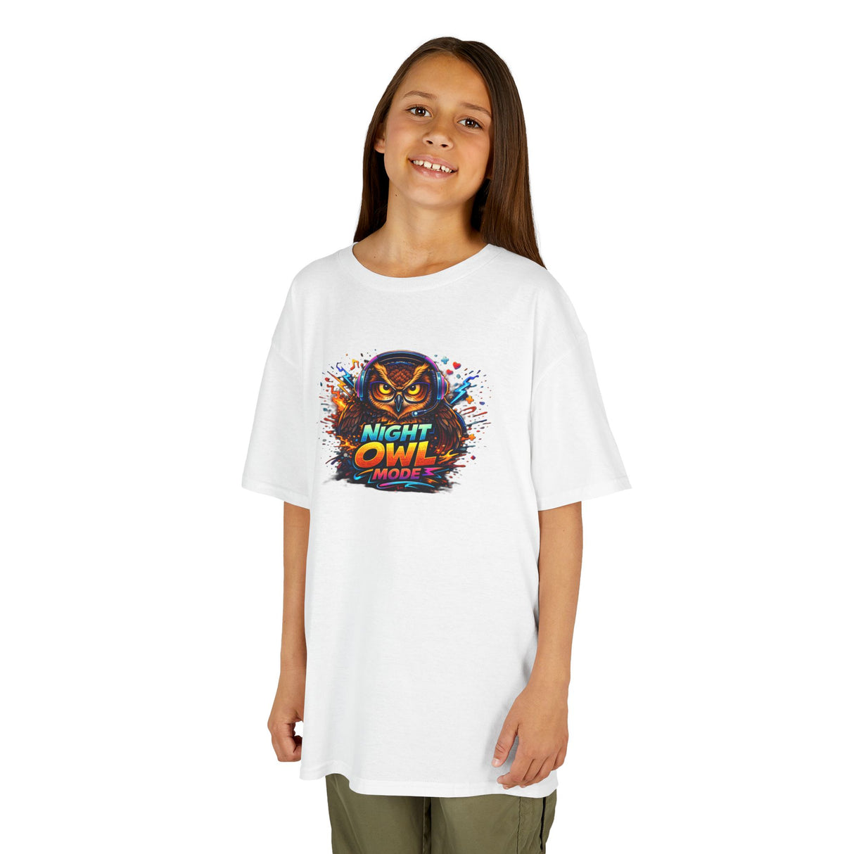 'Night Owl' Colorful Gamer Owl Graphic —  Kids Tee