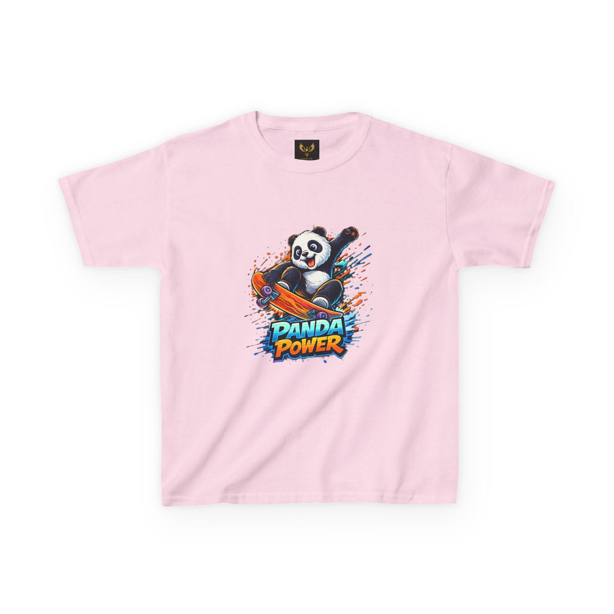 'Panda Power' Cartoon Skateboarding Panda Graphic  — Kids Tee
