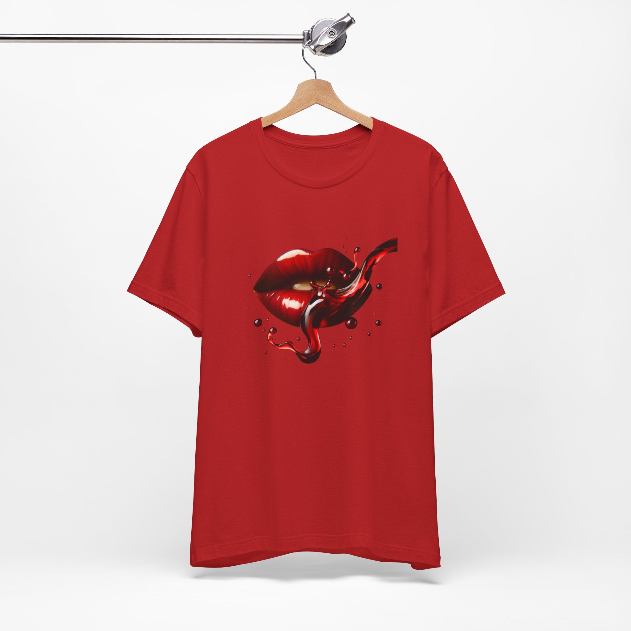 Red Lip Design Unisex Jersey Tee | Casual Wear, Trendy Shirt, Gift for Her, Summer Style, Statement Top