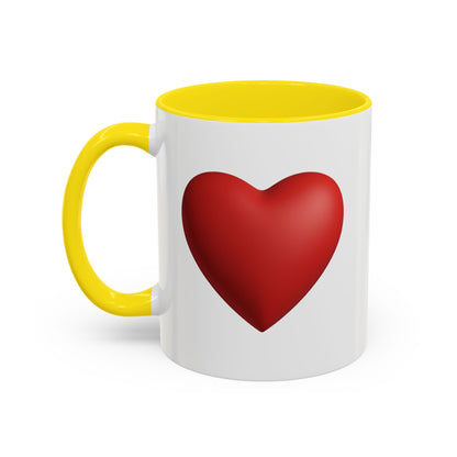 Heart Accent Coffee Mug – Red Heart Design (11oz)