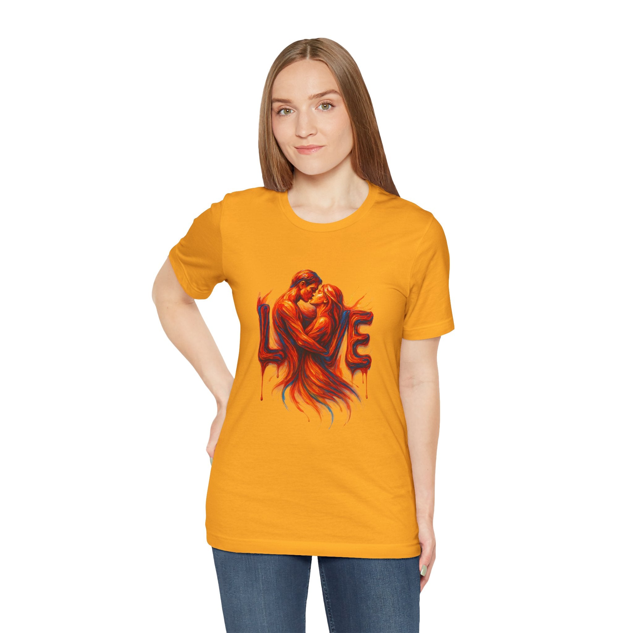 Love Embrace Unisex T-Shirt, Romantic Tee, Gift for Couples, Valentine's Day Apparel, Cute Love Shirt, Sweetheart Gift