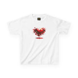 Red Heart Splash Graphic Tee  — Kids T‑Shirt