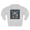 Close up of the soft brushed interior of the Flying Is Freedom Hoodie, offering exceptional comfort.