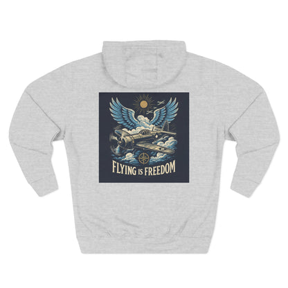 Close up of the soft brushed interior of the Flying Is Freedom Hoodie, offering exceptional comfort.
