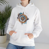 Back view of the Compass Rose Hoodie, highlighting the clean and comfortable silhouette.