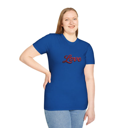 Love Script T-Shirt Elegant Black Typography