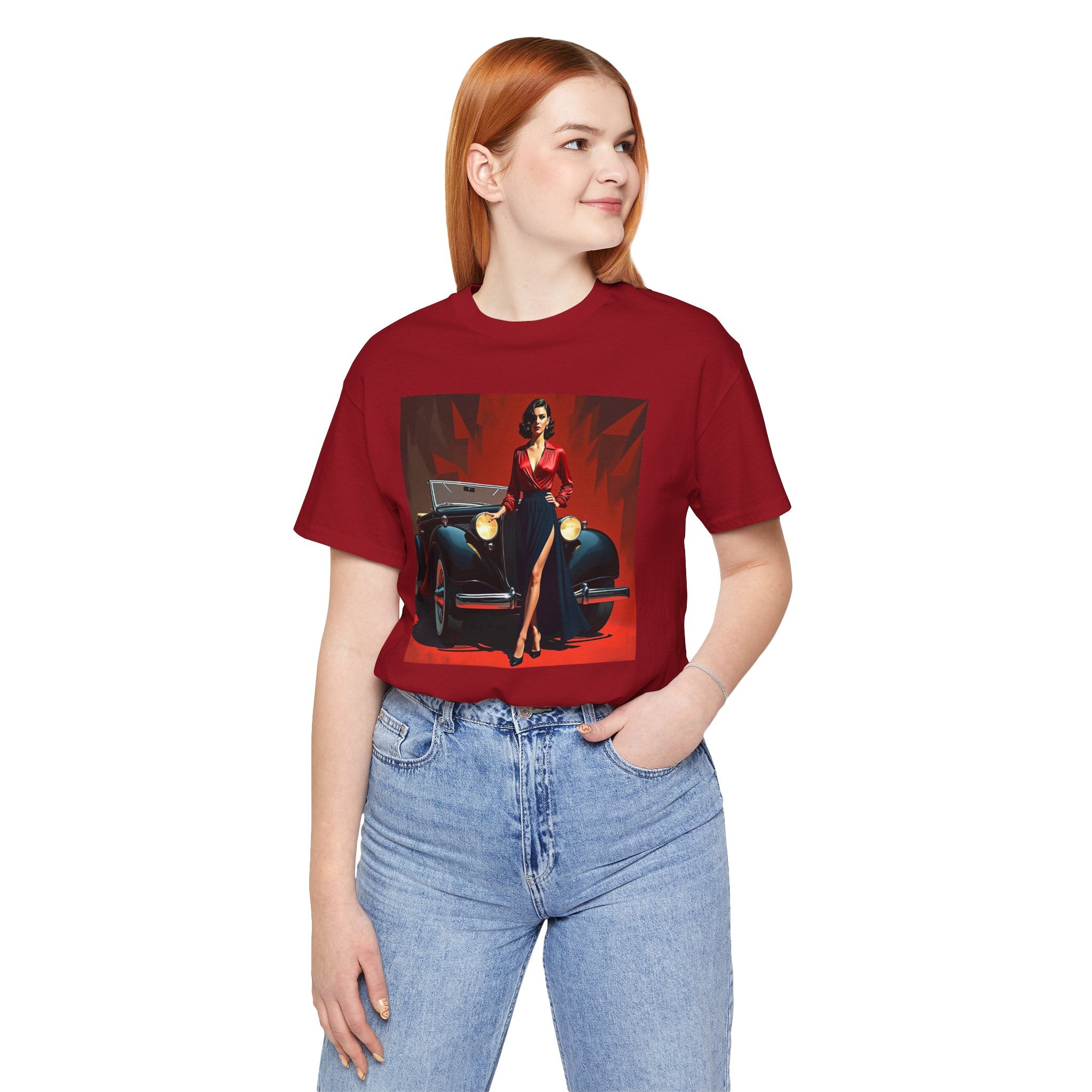 Retro Glamour Classic Tee, Vintage Car Shirt, Fashion Tee for Car Lovers, Unisex Graphic Shirt, Perfect Gift for Retro Enthusiasts