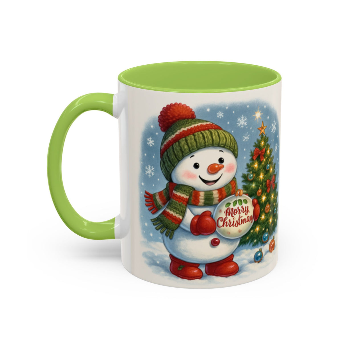 Christmas Snowman Coffee Mug with cheerful snowman art, ideal for Christmas mornings and cozy evenings.