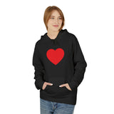 Heart Split Hoodie — Minimal Red Broken Heart Pullover