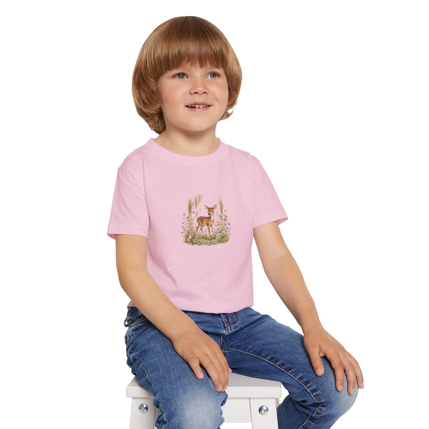 Gentle Deer Toddler Tee — Cute Baby Fawn Woodland Graphic T-Shirt