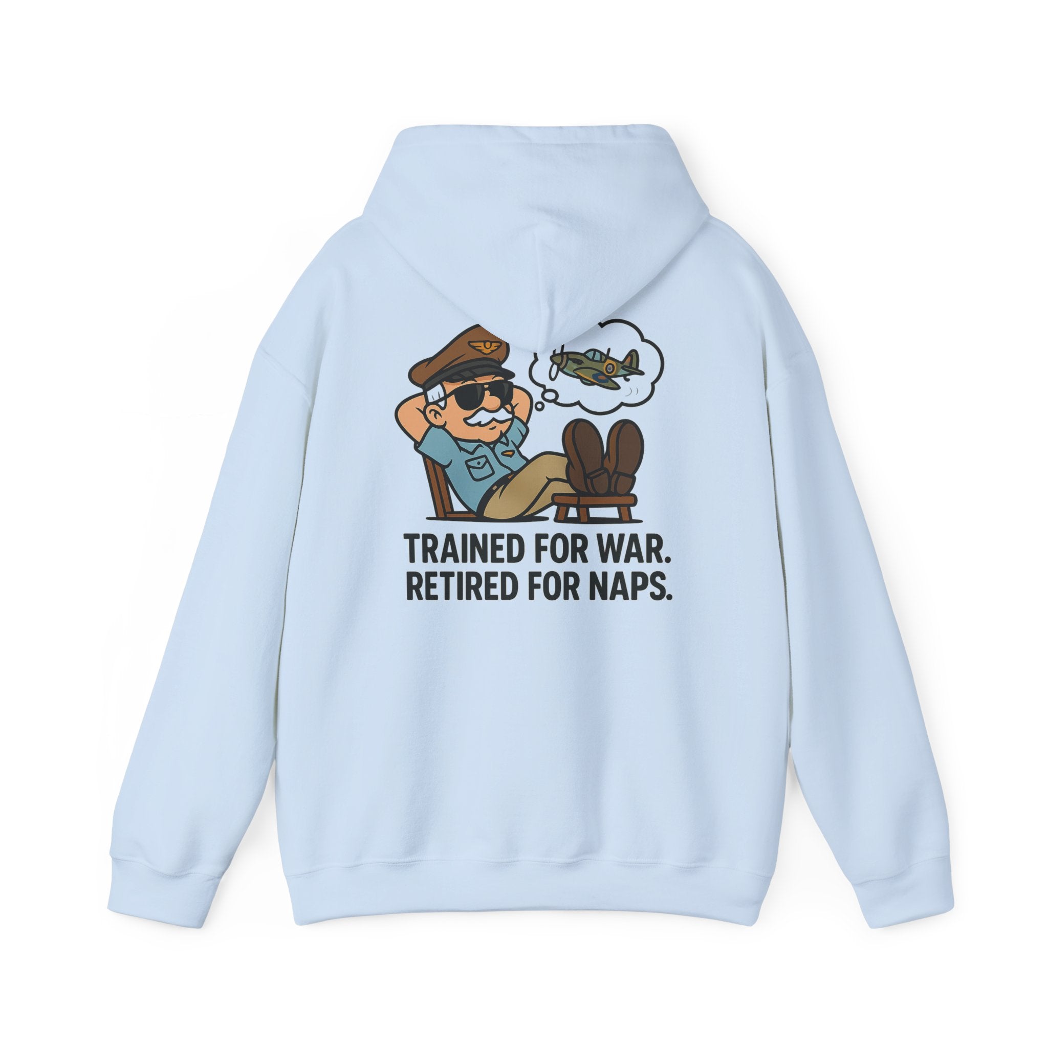 Kangaroo pouch pocket detail on the Retired for Naps Hoodie, ideal for keeping hands warm and essentials close.